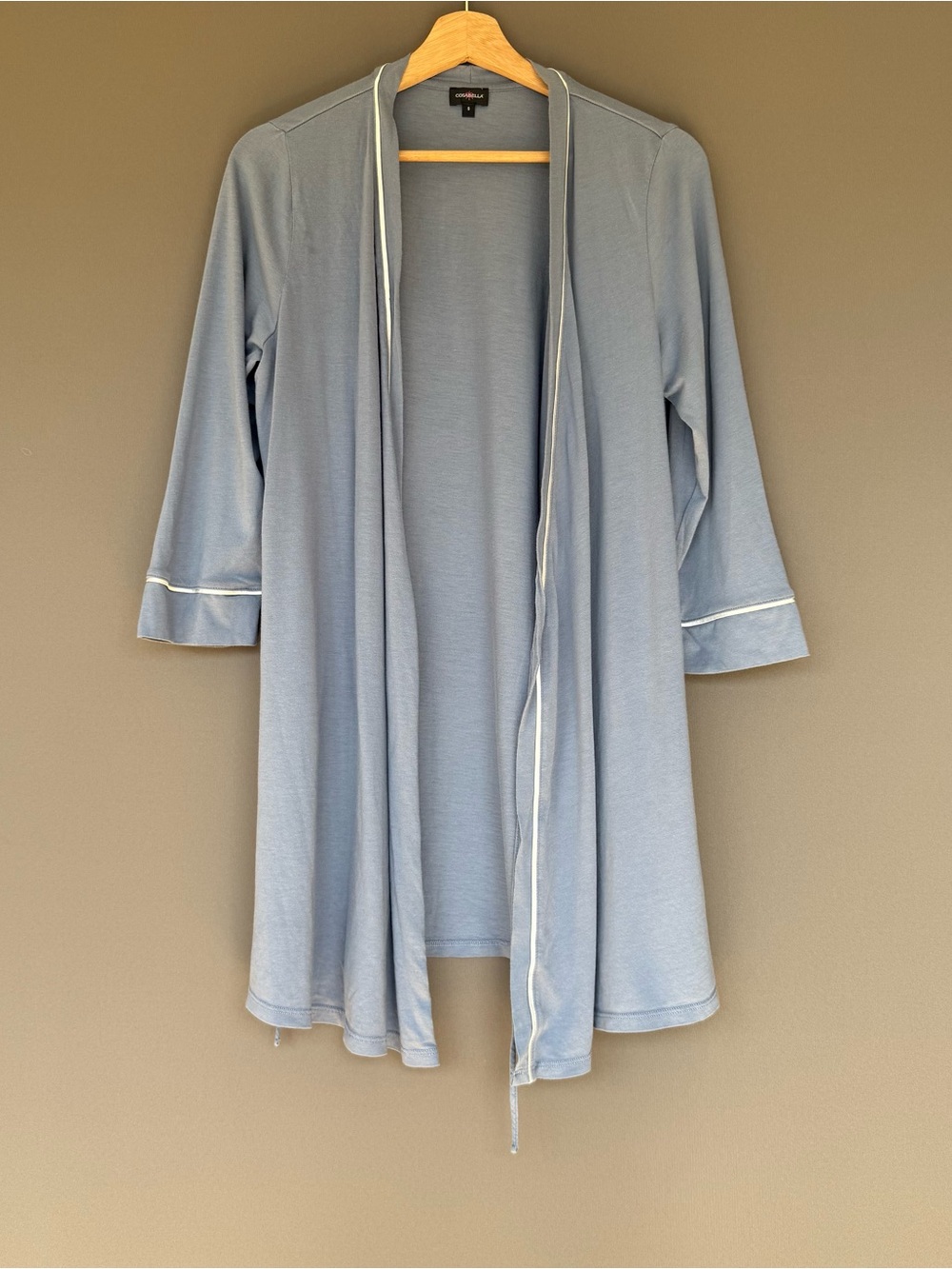 Cosabella Bella Pima Cotton Modal Blue Robe Women’s Small Lounge Sleepwear